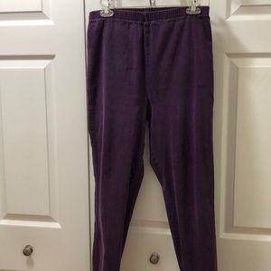 Purple elastic waist jeans